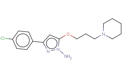 1H-PYRAZOL-1-AMINE, 3-(4-CHLOROPHENYL)-5-(3-(1-PIPERIDINYL)PROPOXY)-